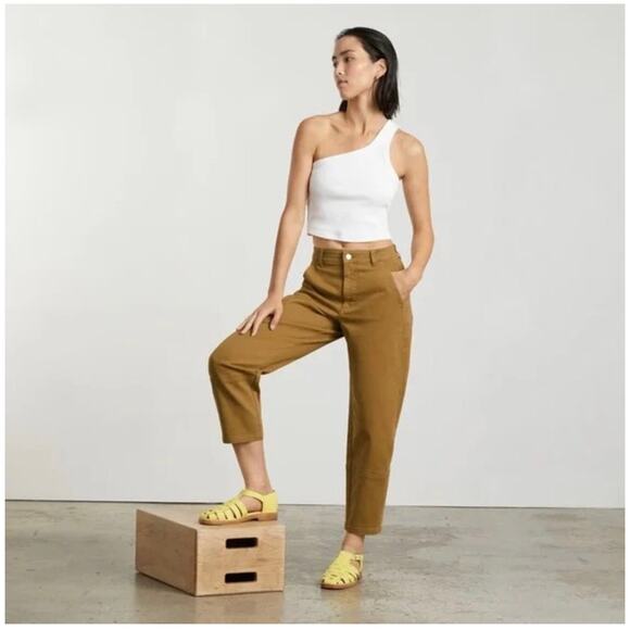 New Everlane Utility Barrel Golden Brown Color Pants Size 10 - Picture 2 of 10